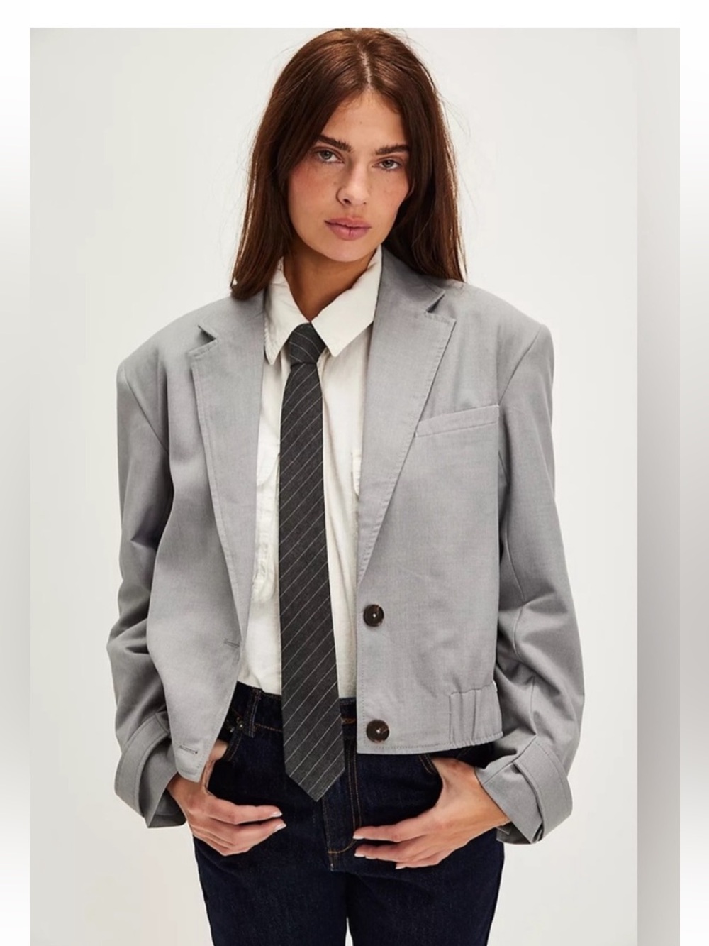 NWT Free people size L Agnes jacket in heather gray